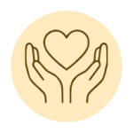 Symbol representing support for families and care partners.